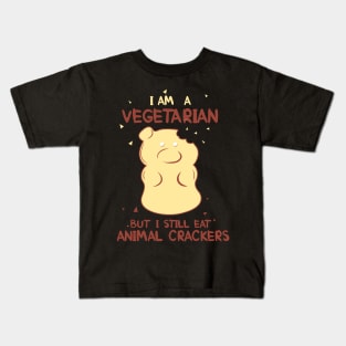 I am a Vegetarian but I still eat Animal Crackers Kids T-Shirt